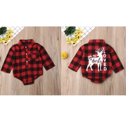 "You Are So Dearly Loved" Plaid Holiday Romper