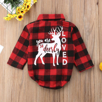 "You Are So Dearly Loved" Plaid Holiday Romper