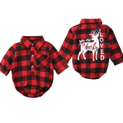 "You Are So Dearly Loved" Plaid Holiday Romper