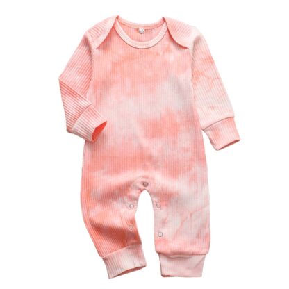 Newborn Baby Boy Girl Rompers Clothes Cotton Spring Autumn Long Sleeved Tie Dye Knitted Jumpsuit Infant For Pajama Outfits 0-18M