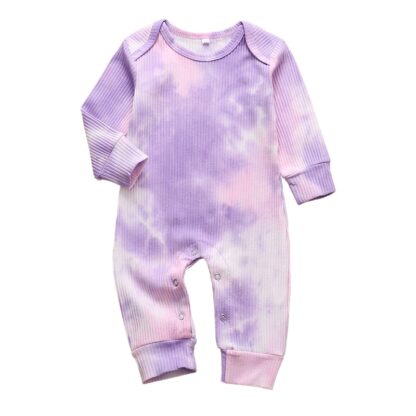 Newborn Baby Boy Girl Rompers Clothes Cotton Spring Autumn Long Sleeved Tie Dye Knitted Jumpsuit Infant For Pajama Outfits 0-18M