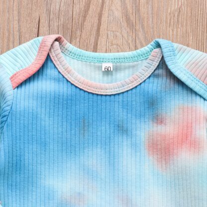 Newborn Baby Boy Girl Rompers Clothes Cotton Spring Autumn Long Sleeved Tie Dye Knitted Jumpsuit Infant For Pajama Outfits 0-18M