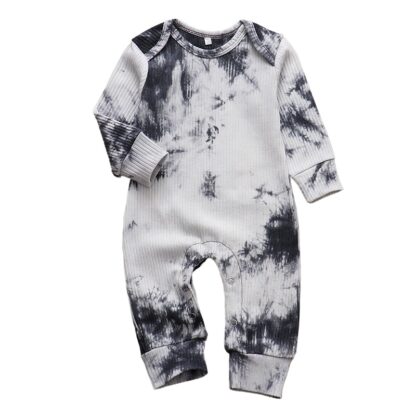 Newborn Baby Boy Girl Rompers Clothes Cotton Spring Autumn Long Sleeved Tie Dye Knitted Jumpsuit Infant For Pajama Outfits 0-18M